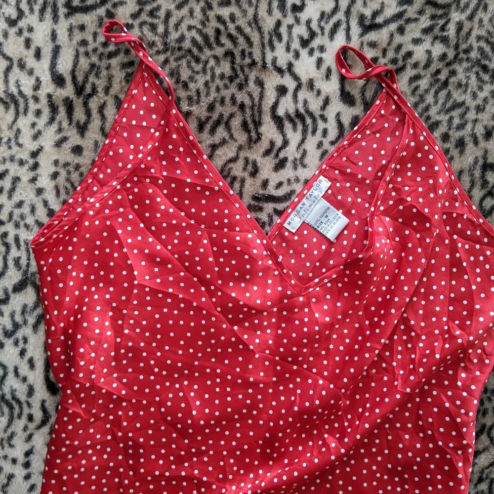 Vintage red polka dot slip dress - Picture 3 of 4